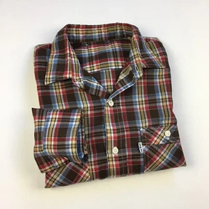 Vintage 70s LEVIS Button Up Lightweight Shirt SMALL Plaid Cotton Blend USA Made - Bild 1 von 9