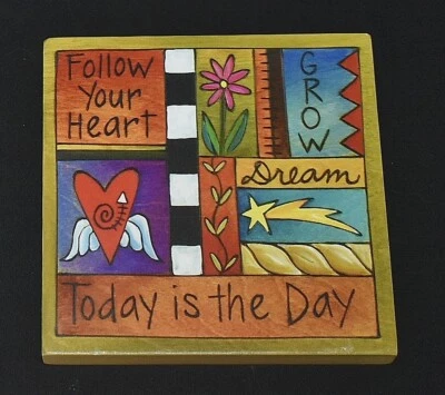 Sincerely Sticks Follow Your Heart Grow Dream Today Is The Day Wood Wall Plaque - Image 1 of 2