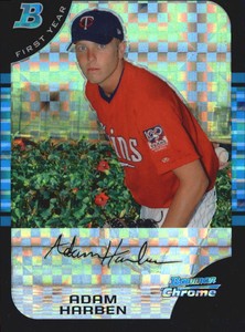 2005 (TWINS) Bowman Chrome X-Fractors #222 Adam Harben /225