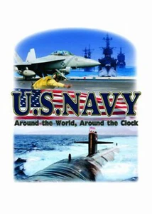 Adult DryBlend® T-Shirt - ( US NAVY SHIELD - AMERICAN PRIDE / MILITARY ) - Picture 1 of 29