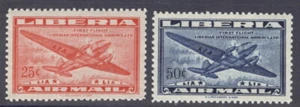 Liberia 1948 Liberian Airways set of two, MINT NH, #C61-2 - Picture 1 of 1