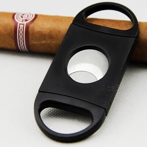 Cuchillo cortador de cigarros de bolsillo de acero inoxidable premium cuchillas dobles tijeras tijeras - Imagen 1 de 1