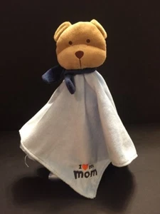 Child of Mine Carter's" I Love My Mom" Dog Security Blanket Lovey Heart Blue - Picture 1 of 12