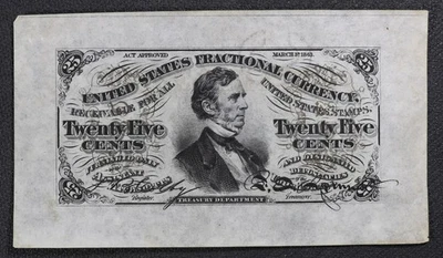 Fr. 1294 Third Issue 25 Cents Fractional Currency Wide Specimen - Image 1 of 3
