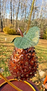 VTG Small Pear Sequins Push Pin Hand Made Christmas Embellished Ornament - Picture 1 of 4