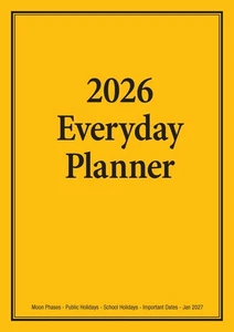 2026 Planner Everyday A4 Month to View Yellow Bartel BG603 - Picture 1 of 5
