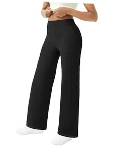 FireSwan Pantalones de yoga de pierna ancha para mujer, Mediana Negro - - Picture 1 of 6