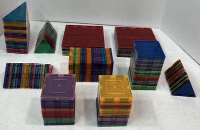 Huge Lot of 156 Picasso Tiles Magnetic Building Toys Stem 12 6”x6” Assortment - Image 1 of 4