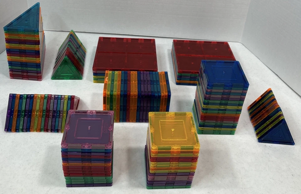 Huge Lot of 156 Picasso Tiles Magnetic Building Toys Stem 12 6”x6” Assortment - Image 1 of 4