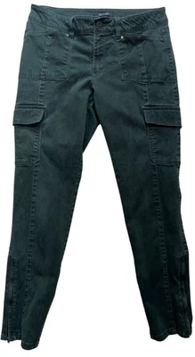 Calça cargo feminina White House Black Market perna magra tamanho 8R bolsos verde escuro - Imagem 1 de 4
