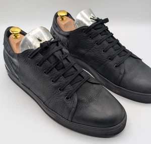 Botticelli Limited Black LEATHER LOW TOP SNEAKERS Made Italy Size Uk 10 Eu 44 - Bild 1 von 22