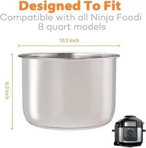 Olla interior de acero inoxidable Goldlion - Compatible con Ninja Foodi 7,5 L (8 cuartos) - Imagen 1 de 7