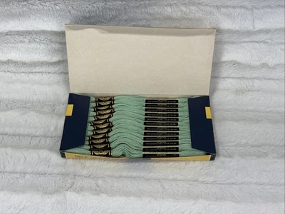 Vintage DMC 12 Skeins Box Mouline Special 25 Thread Floss #966 Turquoise - Image 1 of 4