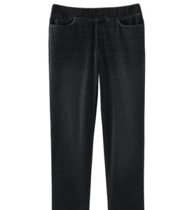 J. Jill Pure Jill Pull-On Knit Cropped Jeans Comfy Large Petite Dark Gray Wash - Bild 1 von 9
