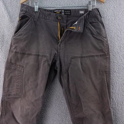 Pantalones de Trabajo Ariat Rebar M4 Relajados Rectos Doble Rodilla Para Hombre 32x34 Gris Foto 1 de 4