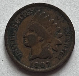1907 Indian Head Cent Penny   (A151) - Picture 1 of 4