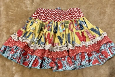 Falda Mostaza Pie Niñas Colorida Talla 5 Años Volantes 100% Algodón Foto 1 de 4