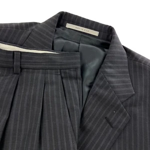 Hickey Freeman Men’s 100% Wool 2-Button Suit Black Stripes • 41R | 35x31 - Picture 1 of 15
