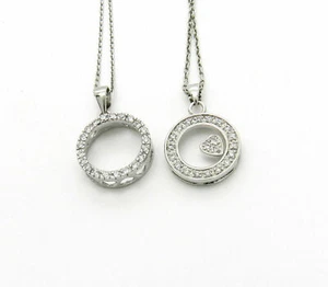 COLLAR ARTESANAL BRILLANTE CIRCONITA CÚBICA CÍRCULO DE AMOR PLATA ESTERLINA NUEVO EN CAJA NUEVO EN CAJA #SN56 - Imagen 1 de 11