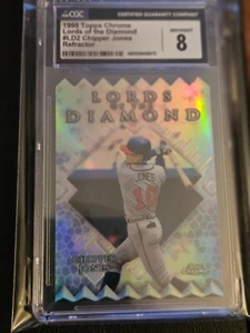 1999 Topps Lord of Diamond Die Cut Refractor #LD2 Chipper Jones Braves CGC 8 - Picture 1 of 2