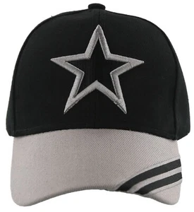 NEW! TEXAS DALLAS STAR BALL CAP HAT SIDE LINE GRAY BLACK - Picture 1 of 4