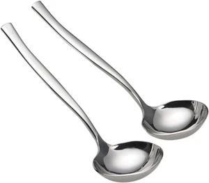 Idotry 2-Piece Stainless Steel Gravy Soup Spoon, Gravy Ladle Soup, Small Ladle - Picture 1 of 7