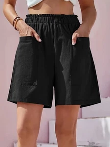 Elastic waist shorts with pockets - Picture 1 of 50