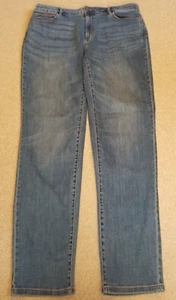 Womens Jeans-J. JILL-blue denim "Boyfriend Straight Leg Ankle" elastic waist-18T - Picture 1 of 4