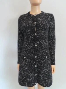 CHANEL Black/White Speckled Knit Sweater Dress Size F 34/US 2 - Picture 1 of 13