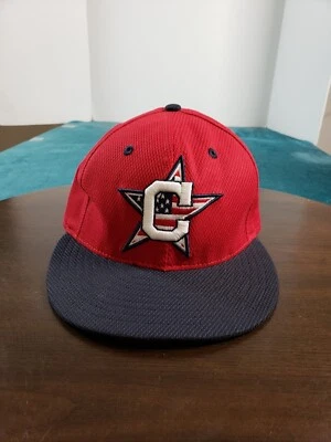 Cleveland Indians Hat Cap New Era Mens Red Sz 6 7/8 Fitted USA Baseball MLB - Image 1 of 4