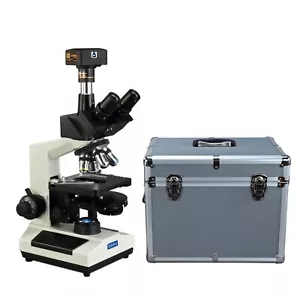 Microscopio de laboratorio LED trinocular fase digital USB3 OMMAX 40-2000X 18 MP + estuche de transporte - Imagen 1 de 7