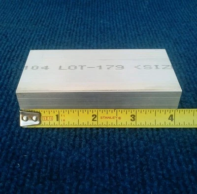 1" X 2" X 4" long new 6061 T6511 solid aluminum plate flat bar stock mill block - Image 1 of 3