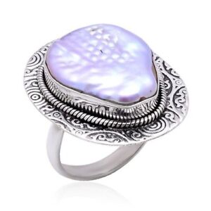 925 sterling silver ring | handmade ring | Pearl ring | natural gray pearl ring