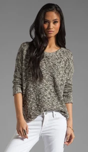 Suéter Vince Grueso y Delgado Tweed Mármol Cola Camisa en Granito Talla XS - Imagen 1 de 10