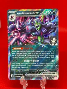 Juego de cartas coleccionables Pokémon Marnie's Grimmsnarl EX 136/182 Destined Rivals doble raro 2025 casi nuevo - Imagen 1 de 2