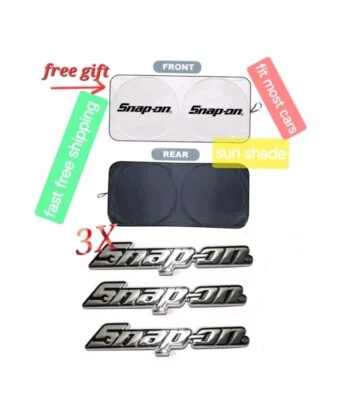 3PACK SNAP ON TOOL BOX LOGO EMBLEM Chrome Plastic Badge Decal 8" INCH NEW + GIFT - Image 1 of 4