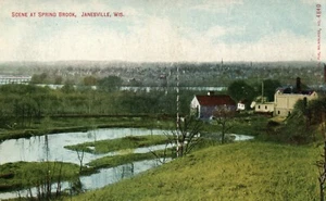 Szene am Spring Brook Janesville WIS Wisconsin Postkarte - Bild 1 von 2
