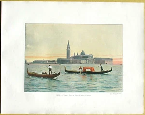 Fotocromo francés ca.1895 ITALIA: VENECIA, IGLESIA DE SAN GIORGIO MAGGIORE, #98 - Imagen 1 de 1
