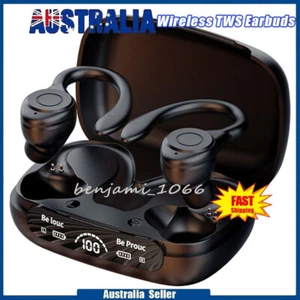 Bluetooth 5.3 Wireless TWS Earbuds Over Ear Earhooks Sport Sweatproof Headphones - Picture 1 of 17