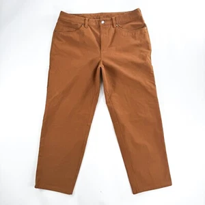 Lululemon ABC Commission Crop Pants Mens Size 34x26 Orange Chino Relaxed Fit - Picture 1 of 14