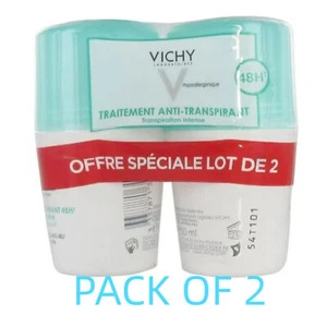 Roll-on 2 flaconi da 50 ml Vichy antitraspirante 48H controllo del sudore duraturo NUOVO - Foto 1 di 6