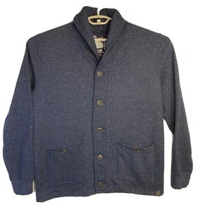 Lucky Brand Mens XL Snow Heather Speckled Blue Cardigan Jacket Shawl Collar - Picture 1 of 12