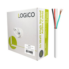 Logico SWC3104 250' 14AWG/4C X 101 In Wall High Strand Audio Cable - White