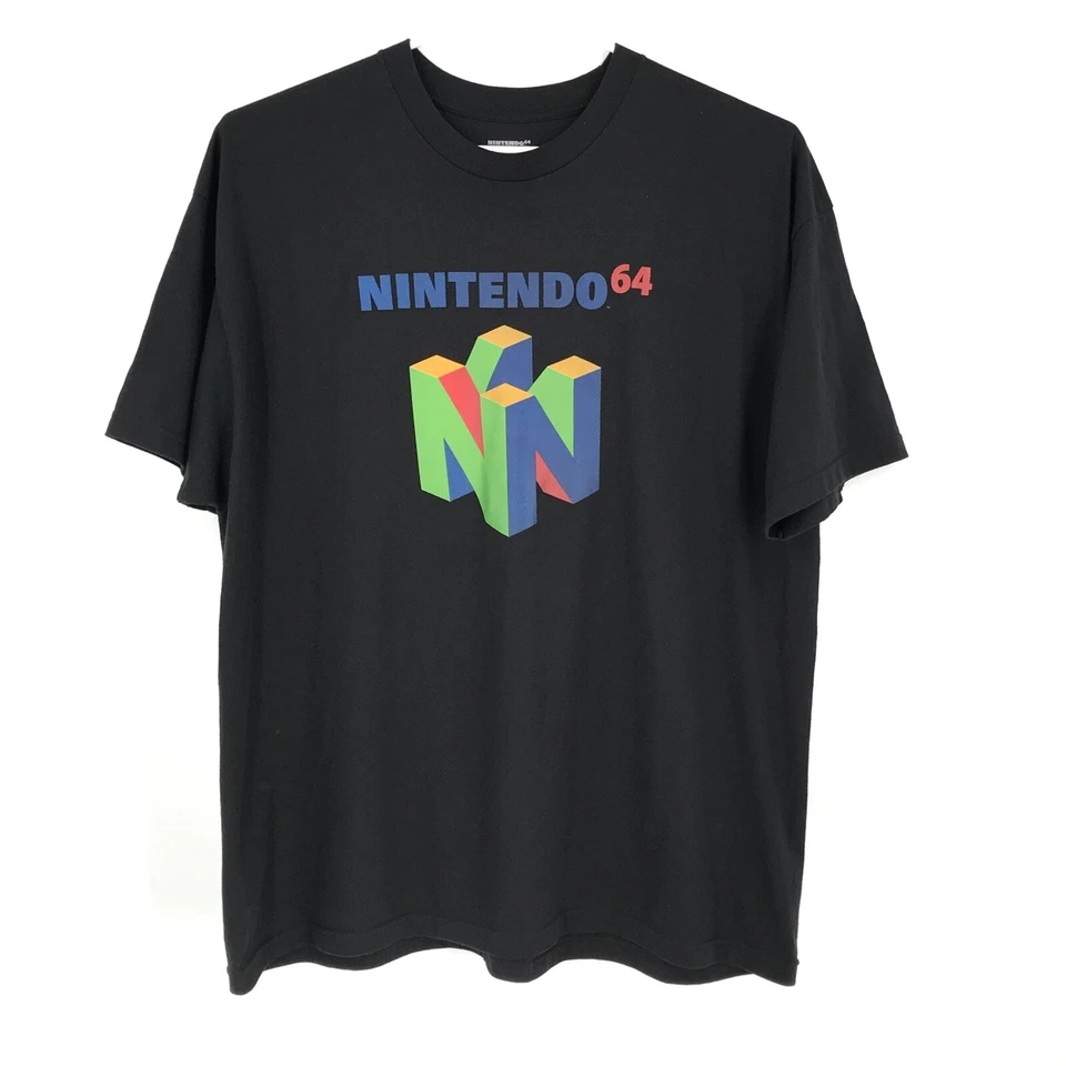 Camiseta VINTAGE Nintendo 64 Para Hombre 3XL Negra Manga Corta Logo Grande Camiseta N64 México Foto 1 de 4