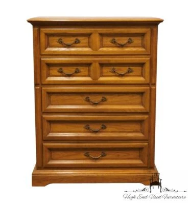 DIXIE FURNITURE Solid Pecan Italian Neoclassical Tuscan Style 38" Chest of Dr... - Image 1 of 4