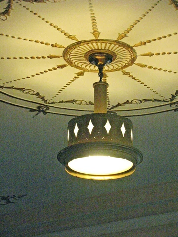 Art Deco Ceiling Light Fixture Classic Vintage Period Unique Design Large Metal Cover