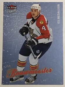 2008-09 JAY BOUWMEESTER FLEER ULTRA ICE MEDALLION PARALLEL #31 PANTHERS #006/100