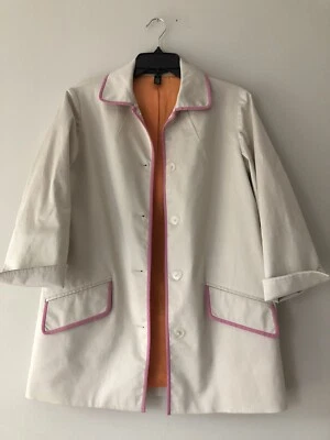 Blazer para mujer Linda Allard para Ellen Tracy talla 2 botones delanteros crema manga 3/4 Foto 1 de 4