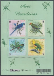BRAZIL Sc # 2799a-d MNH S/S of 4 DIFF BIRDS - WWF ISSUE - Picture 1 of 1