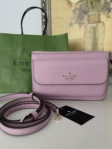 NWT Kate Spade Leila Small Pebbled Leather Crossbody Bag Handbag In Quartz Pink - Picture 1 of 8